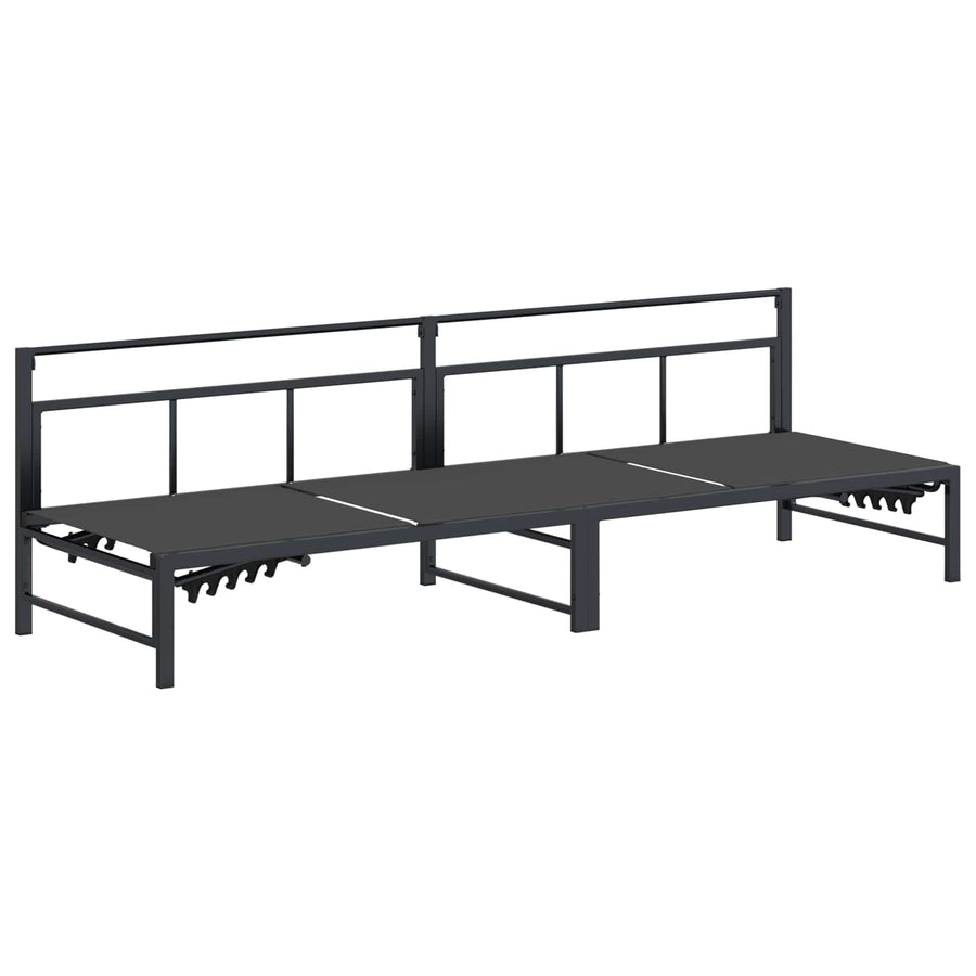 Ligstoel Zwart 200 x 62 x 59,5 cm Textileen