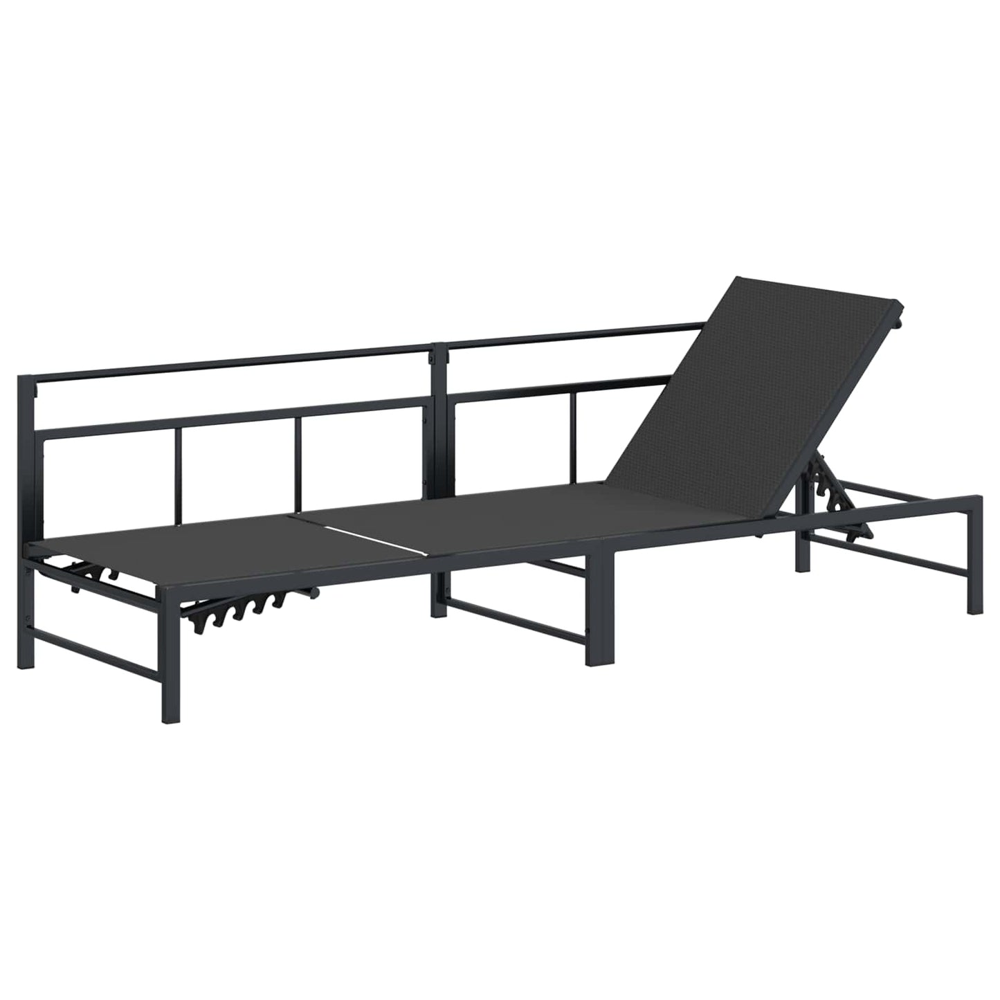 Ligstoel Zwart 200 x 62 x 59,5 cm Textileen