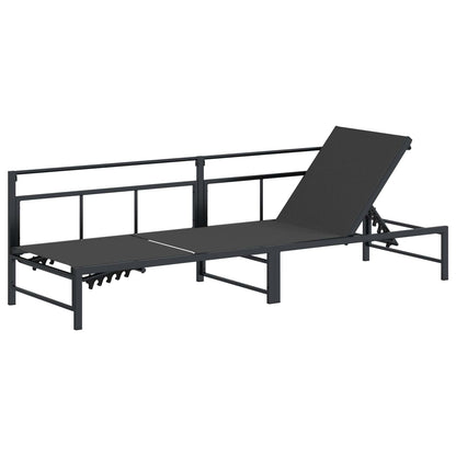 Ligstoel Zwart 200 x 62 x 59,5 cm Textileen