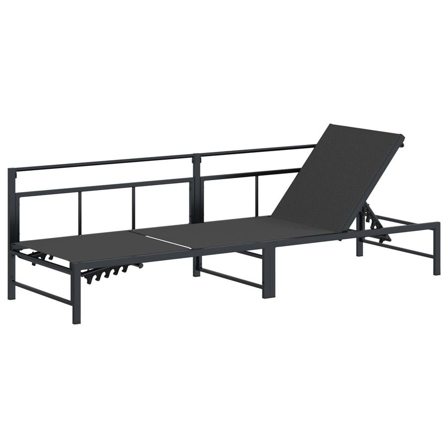 Ligstoel Zwart 200 x 62 x 59,5 cm Textileen