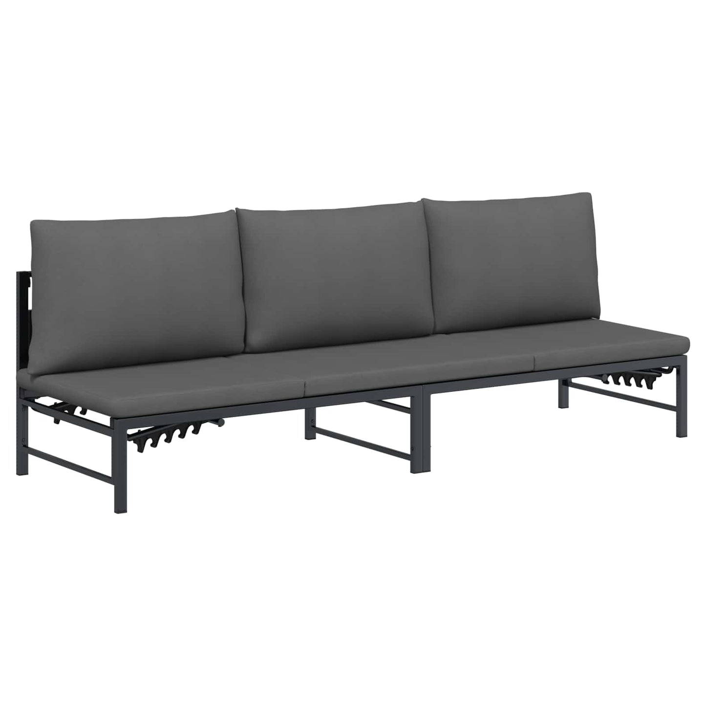 3-Persoons Zonligbed Zwart 200 x 62 x 59 cm Textileen