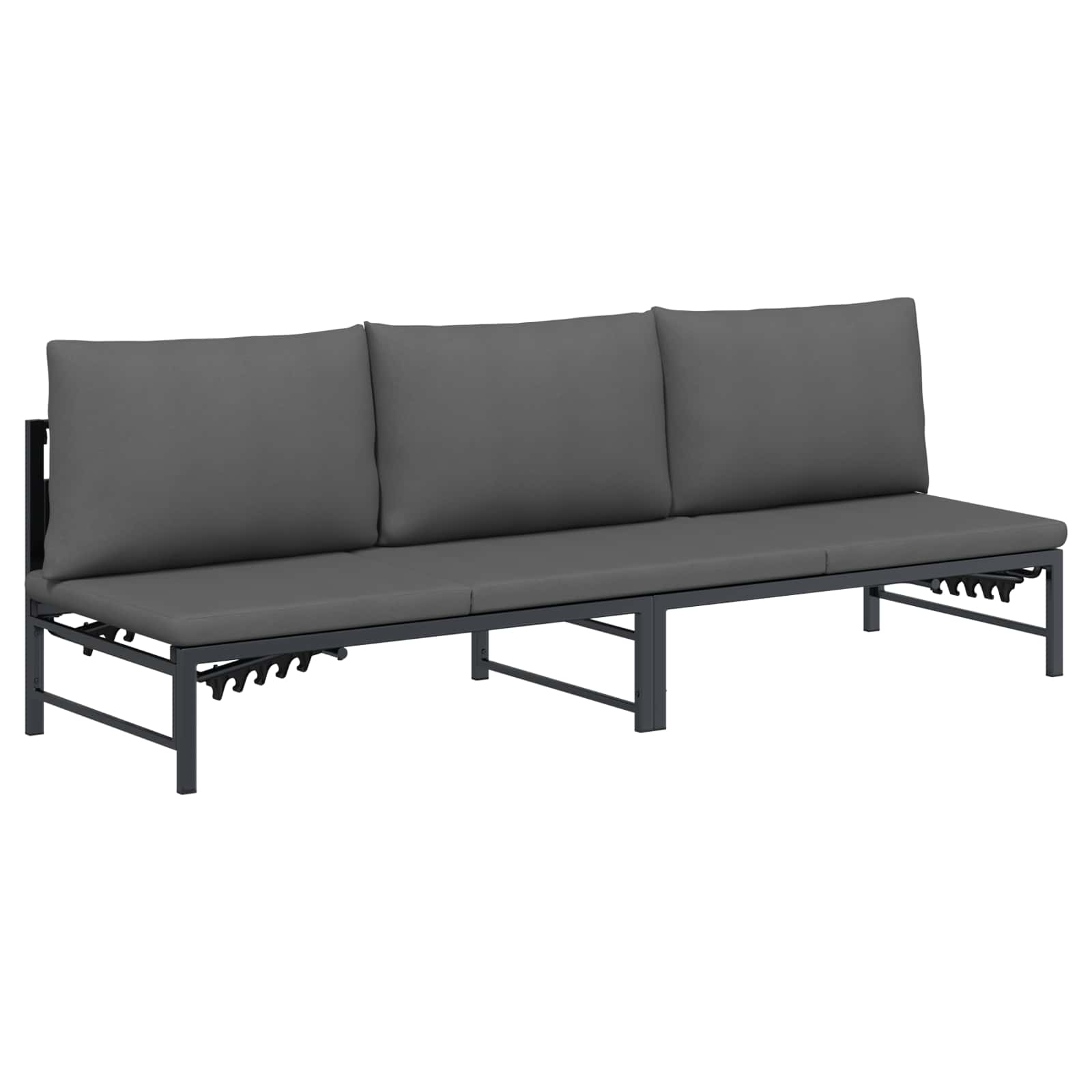 3-Persoons Zonligbed Zwart 200 x 62 x 59 cm Textileen