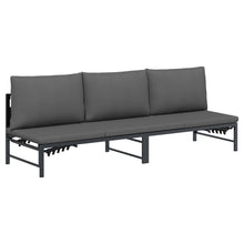 3-Persoons Zonligbed Zwart 200 x 62 x 59 cm Textileen