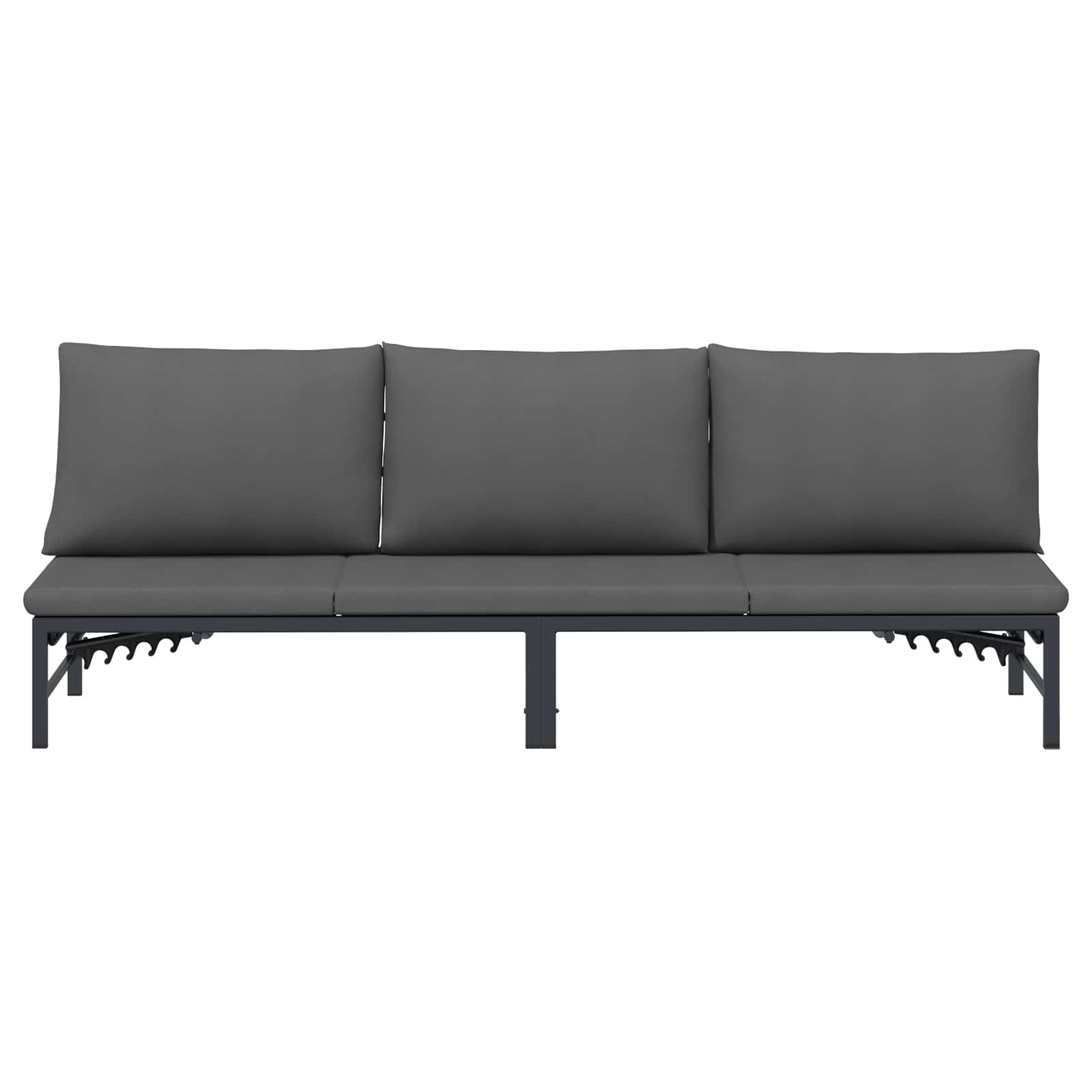 3-Persoons Zonligbed Zwart 200 x 62 x 59 cm Textileen