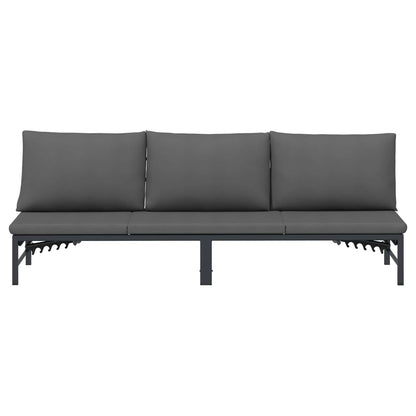 3-Persoons Zonligbed Zwart 200 x 62 x 59 cm Textileen