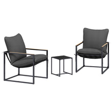 Tuinbankenset 3 pcs Zwart en Anthraciet Staal