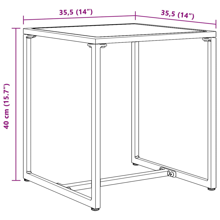 Tuinbankenset 3 pcs Zwart en Anthraciet Staal