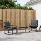 Garden Bench Set 3 pcs Black and Anthracite Steel