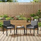 Tuinstoel poly rattan zwart donkergrijs 56,5x62,5x83 cm