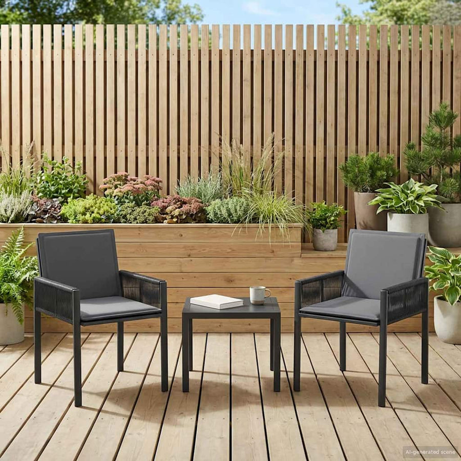 Tuinstoelen met kussen 6 pcs Zwart en Donkergrijs poly rattan