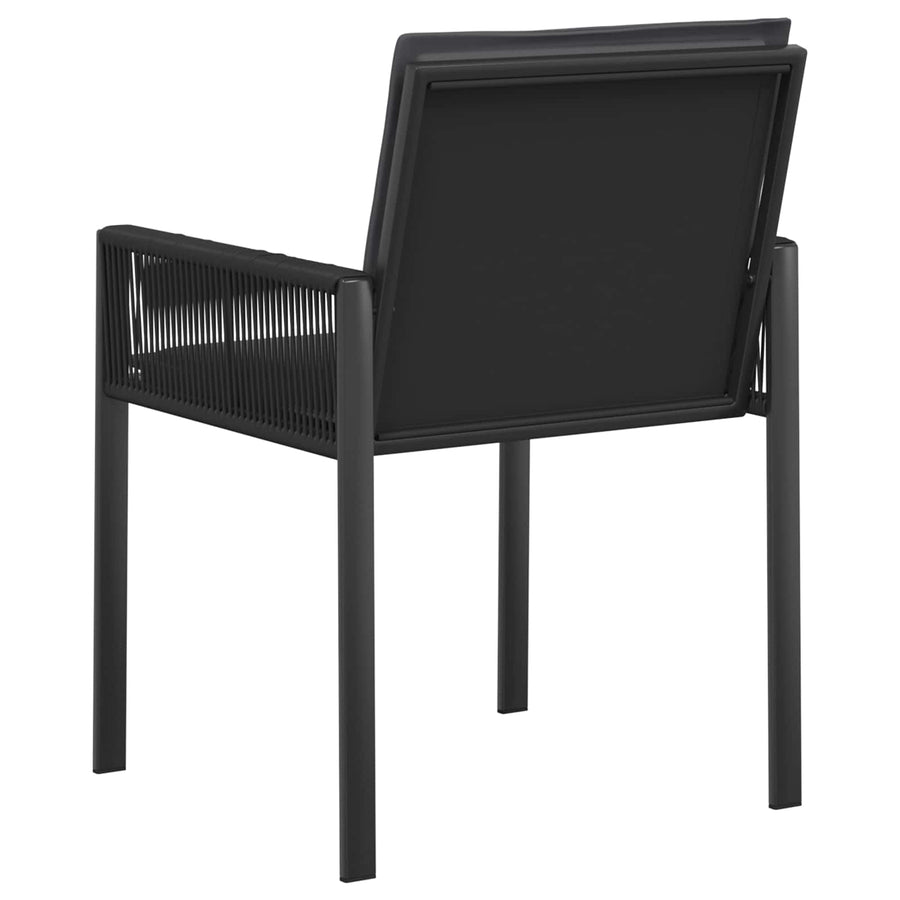 Tuinstoelen met kussen 6 pcs Zwart en Donkergrijs poly rattan