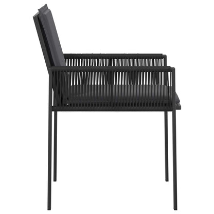 Tuinstoelen met kussen 6 pcs Zwart en Donkergrijs poly rattan