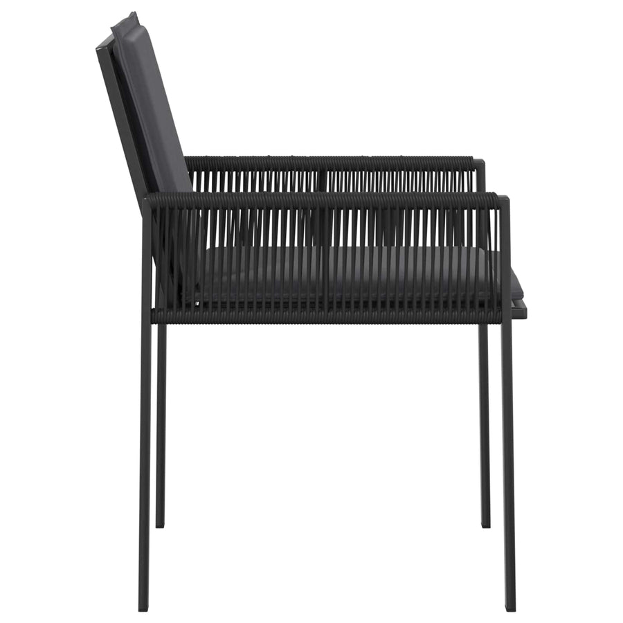 Tuinstoelen met kussen 6 pcs Zwart en Donkergrijs poly rattan