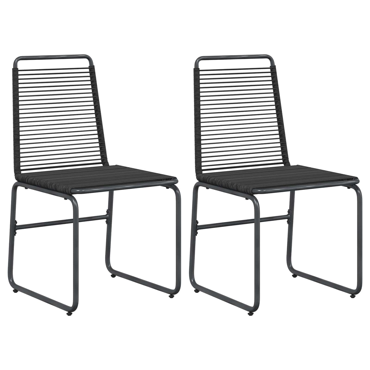 Tuinstoelen 2 pcs Zwart 48 x 55 x 89,5 cm Rattan