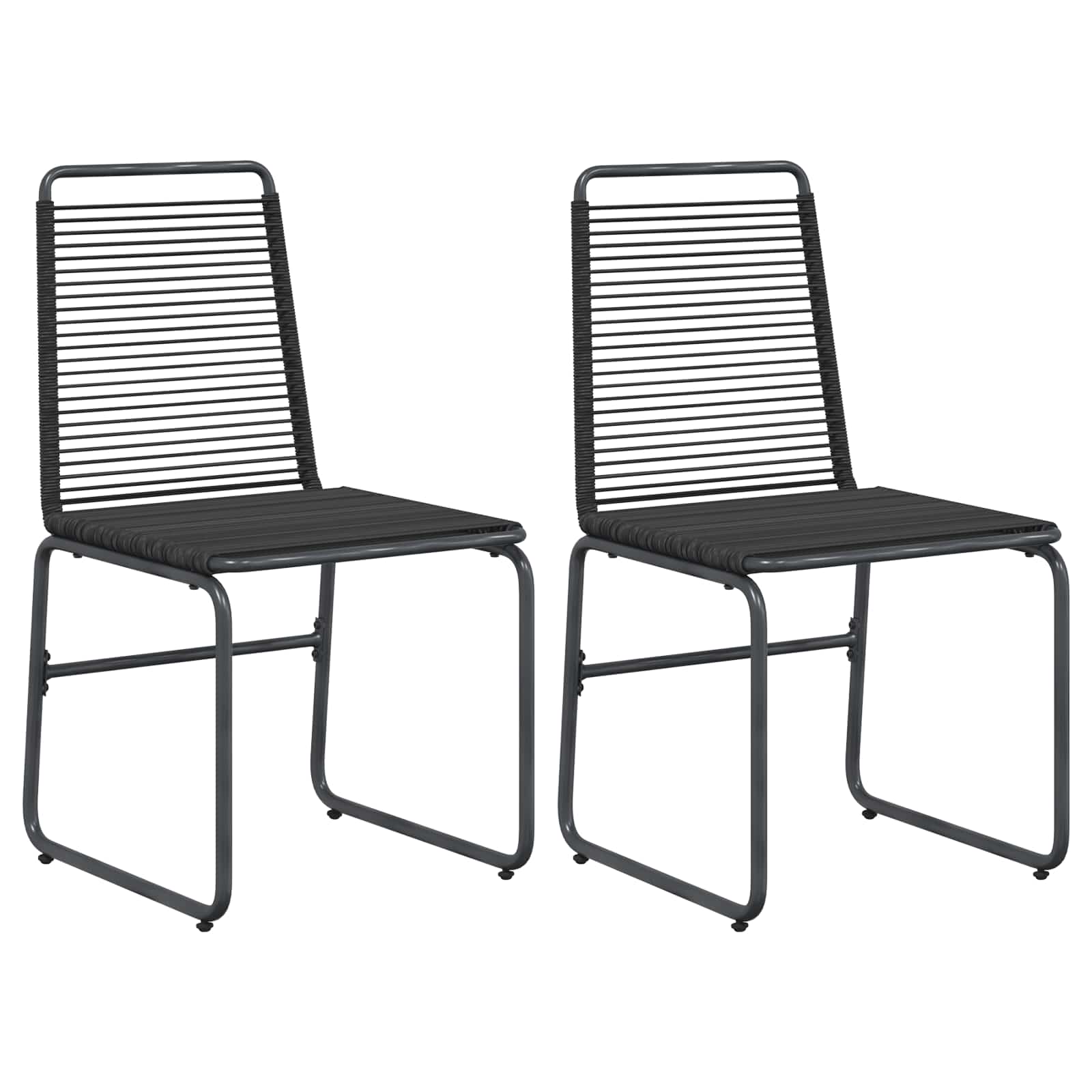 Tuinstoelen 2 pcs Zwart 48 x 55 x 89,5 cm Rattan