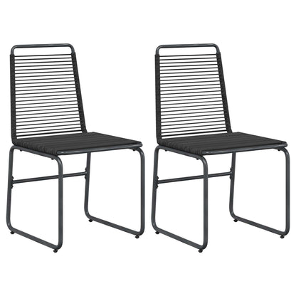 Tuinstoelen 2 pcs Zwart 48 x 55 x 89,5 cm Rattan