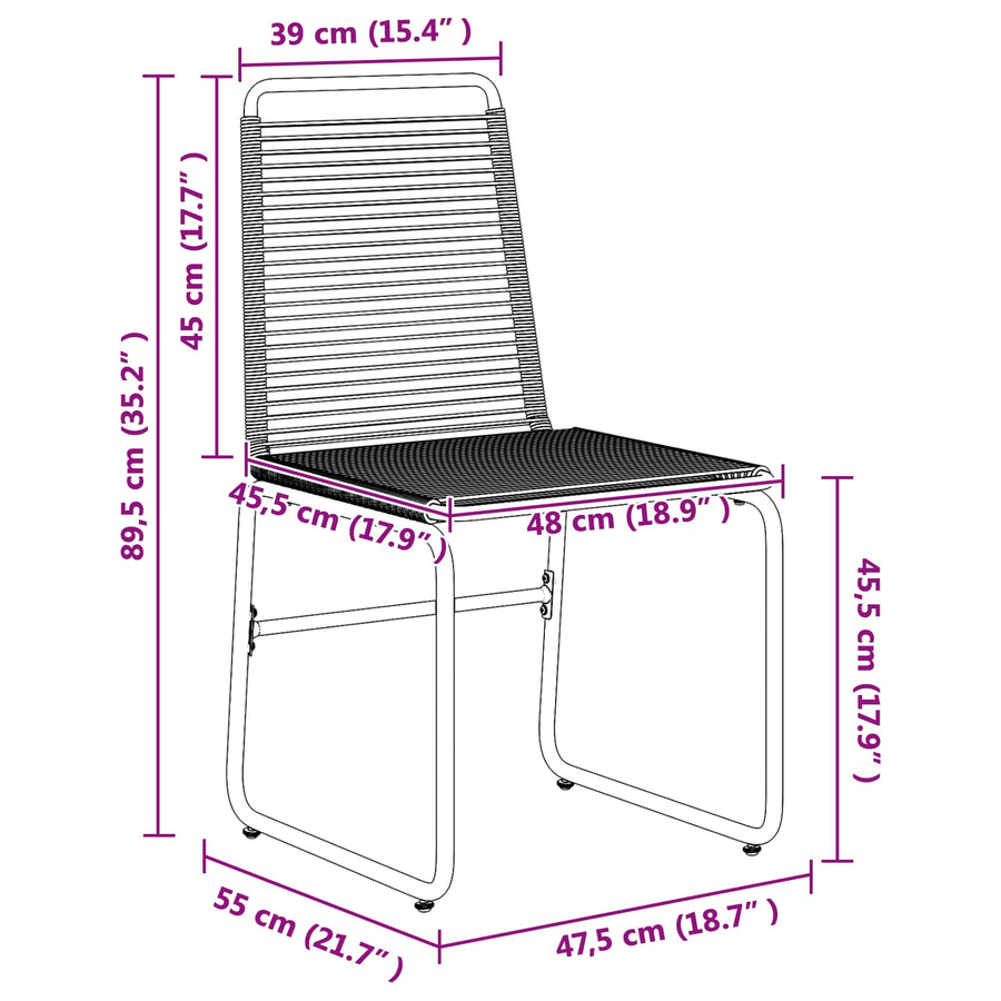 Tuinstoelen 2 pcs Zwart 48 x 55 x 89,5 cm Rattan