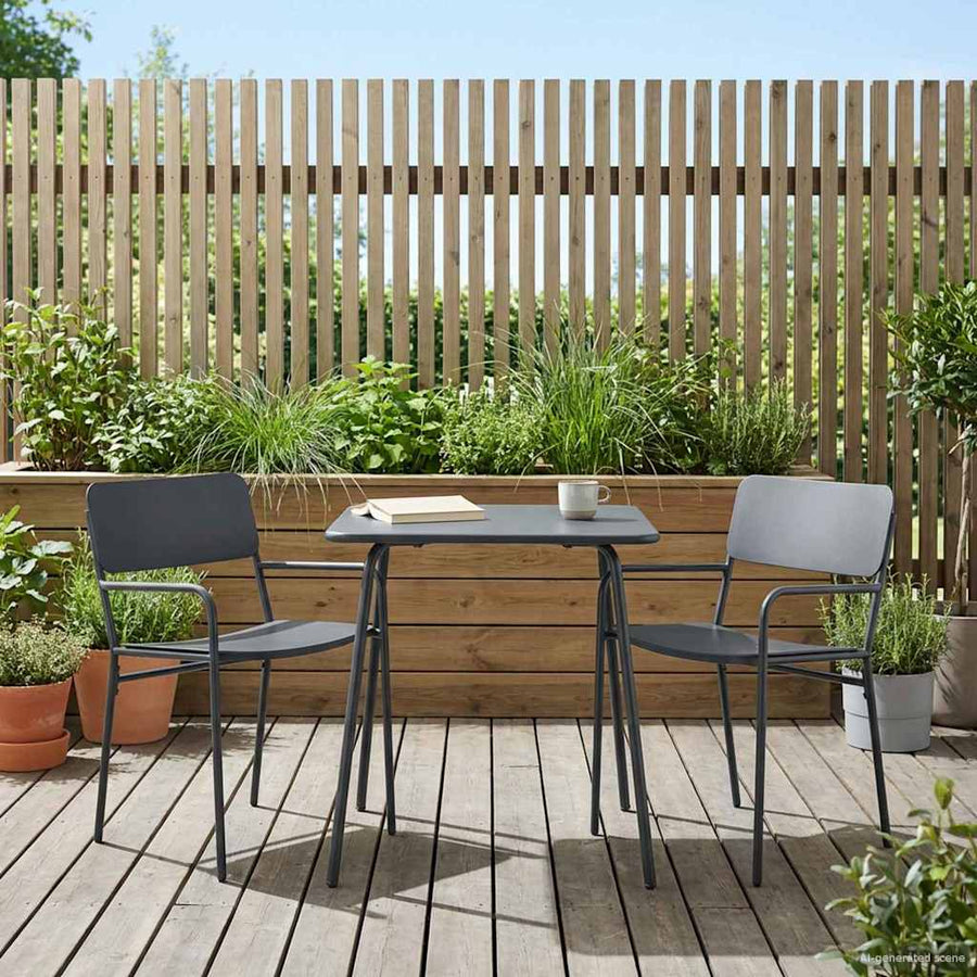Tuinstoelen 2 pcs Antraciet 51 x 55 x 81 cm Staal