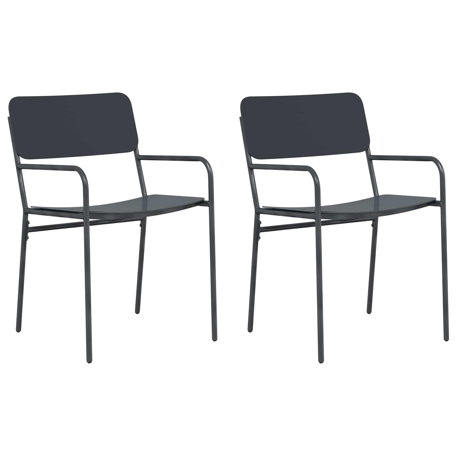 Tuinstoelen 2 pcs Antraciet 51 x 55 x 81 cm Staal