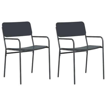 Tuinstoelen 2 pcs Antraciet 51 x 55 x 81 cm Staal