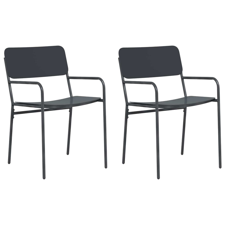 Tuinstoelen 2 pcs Antraciet 51 x 55 x 81 cm Staal