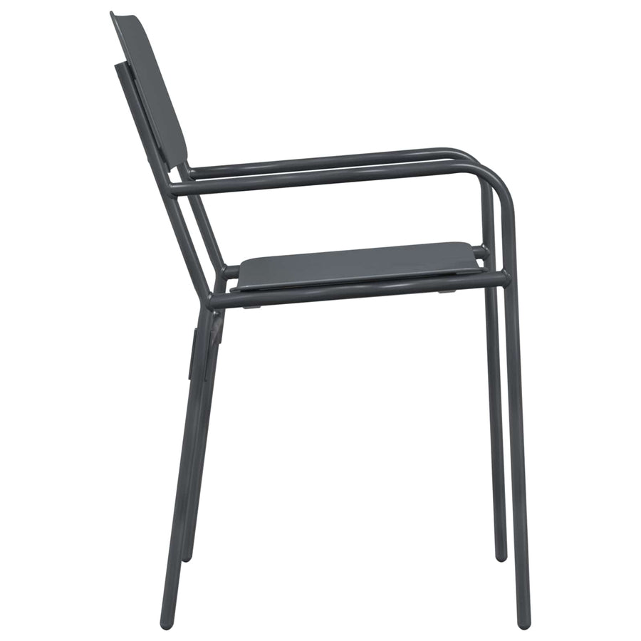 Tuinstoelen 2 pcs Antraciet 51 x 55 x 81 cm Staal