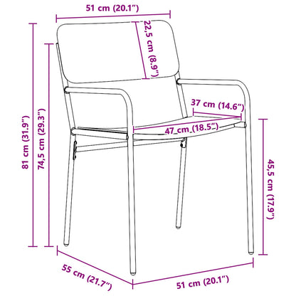Tuinstoelen 2 pcs Antraciet 51 x 55 x 81 cm Staal