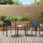 Garden Chairs 2 pcs Black and Anthracite 53.5 x 59 x 77 cm