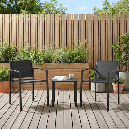 Tuinstoelen 2 pcs Zwart en Anthraciet 53,5 x 59 x 77 cm