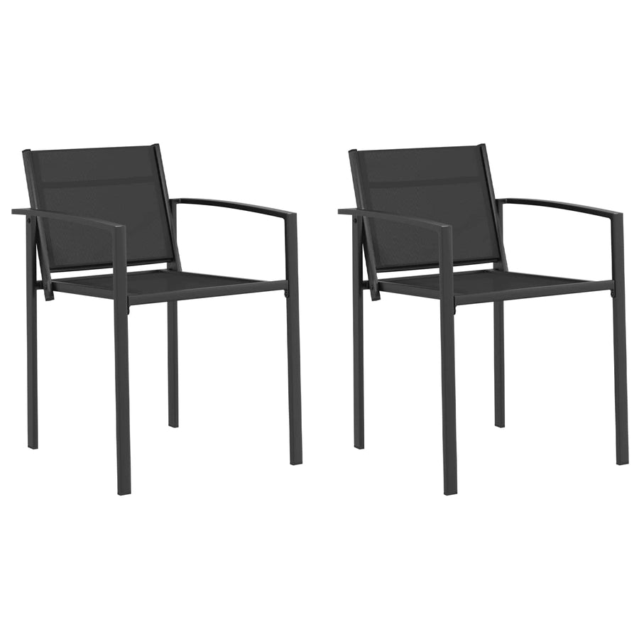 Tuinstoelen 2 pcs Zwart en Anthraciet 53,5 x 59 x 77 cm