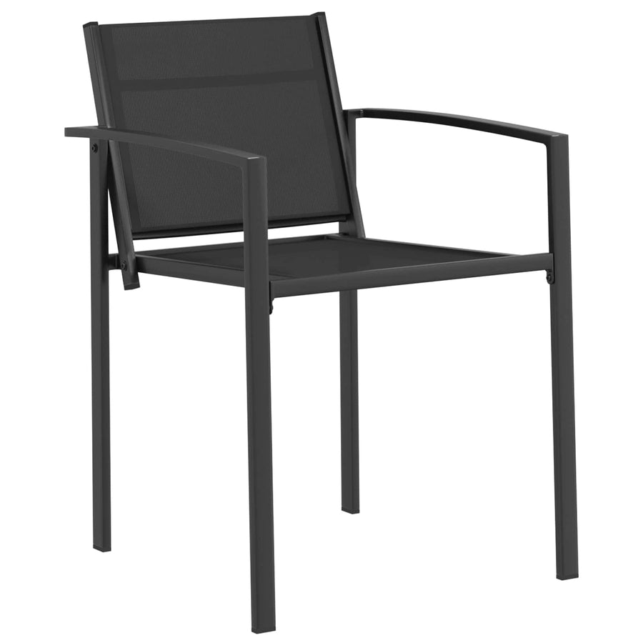 Tuinstoelen 2 pcs Zwart en Anthraciet 53,5 x 59 x 77 cm