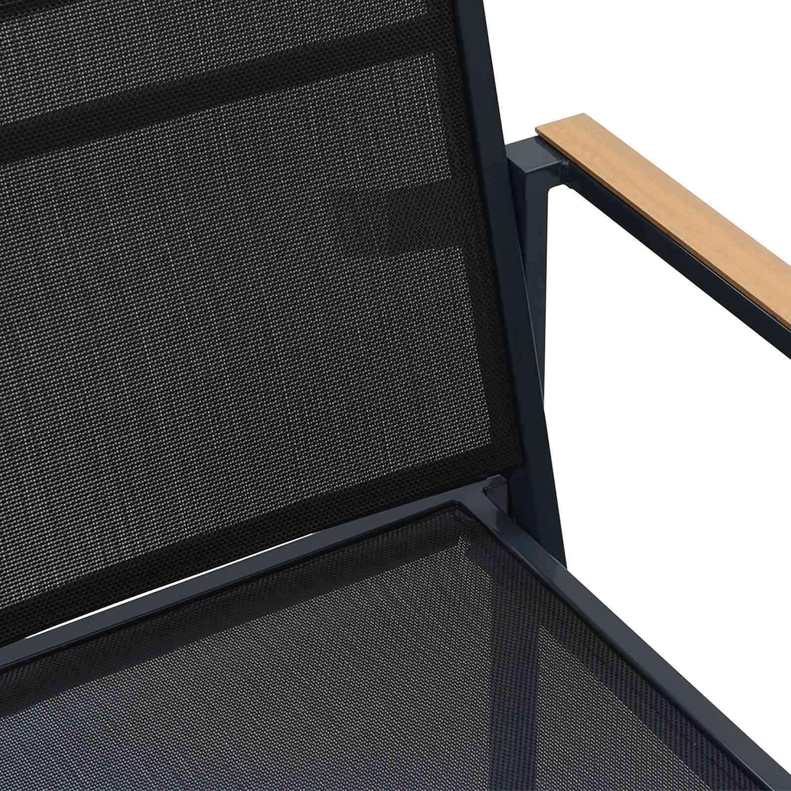 Tuinstoelen 2 pcs Zwart en Anthraciet 53,5 x 59 x 77 cm