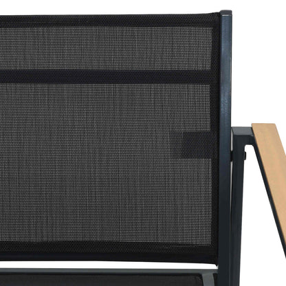 Tuinstoelen 2 pcs Zwart en Anthraciet 53,5 x 59 x 77 cm
