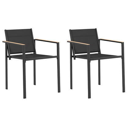 Tuinstoelen 2 pcs Zwart en Anthraciet 53,5 x 59 x 77 cm