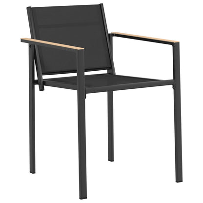 Tuinstoelen 2 pcs Zwart en Anthraciet 53,5 x 59 x 77 cm
