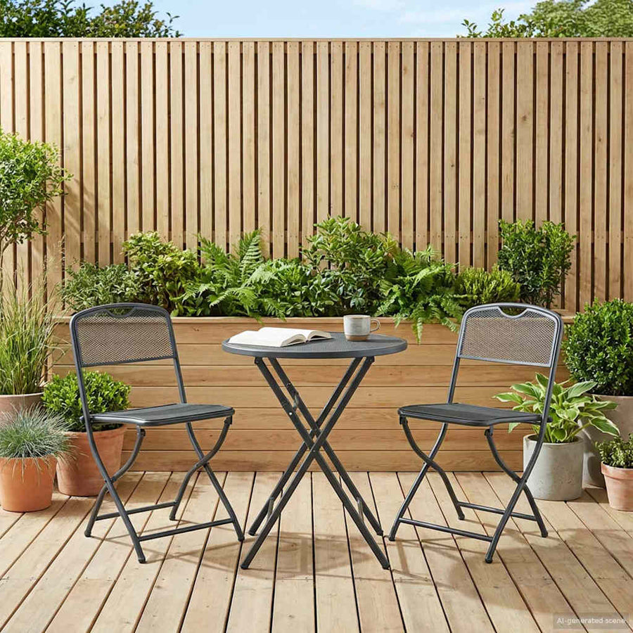 Tuinstoelen 2 pcs Antraciet 52,5 x 46 x 82 cm IJzer