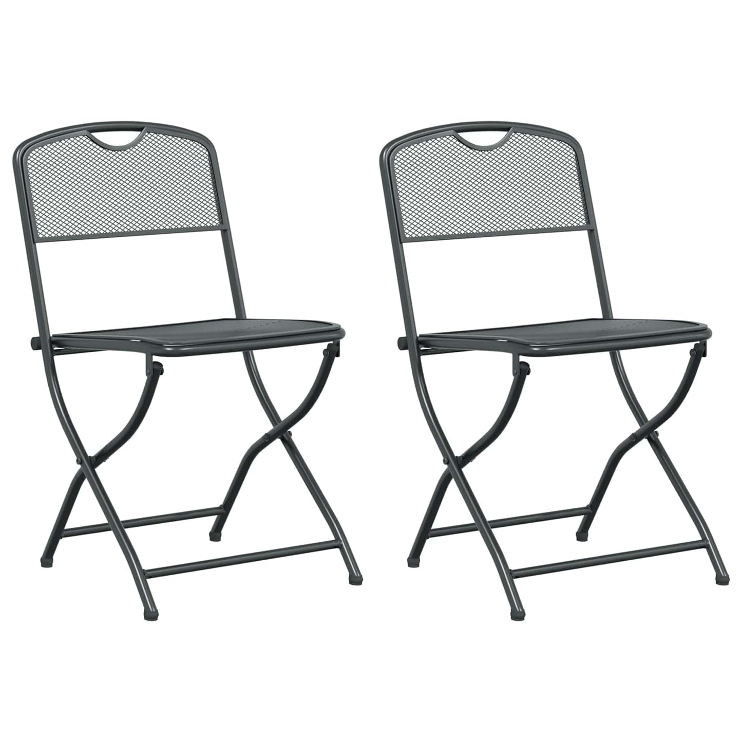 Tuinstoelen 2 pcs Antraciet 52,5 x 46 x 82 cm IJzer