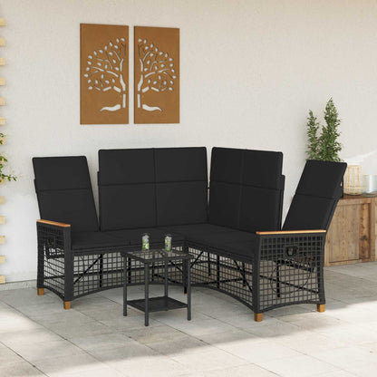 Tuin Ligbank Set Zwart 164 x 164 x 112 cm poly rattan
