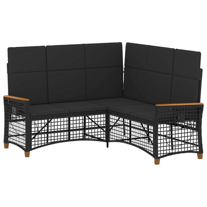 Tuin Ligbank Set Zwart 164 x 164 x 112 cm poly rattan