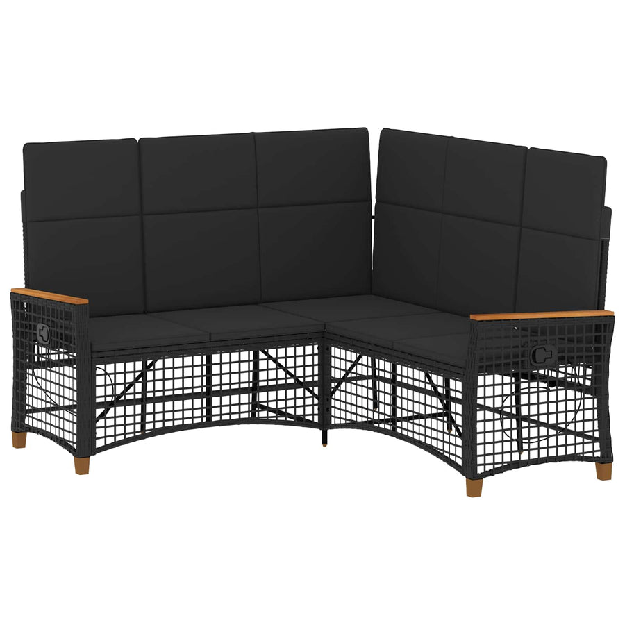 Tuin Ligbank Set Zwart 164 x 164 x 112 cm poly rattan