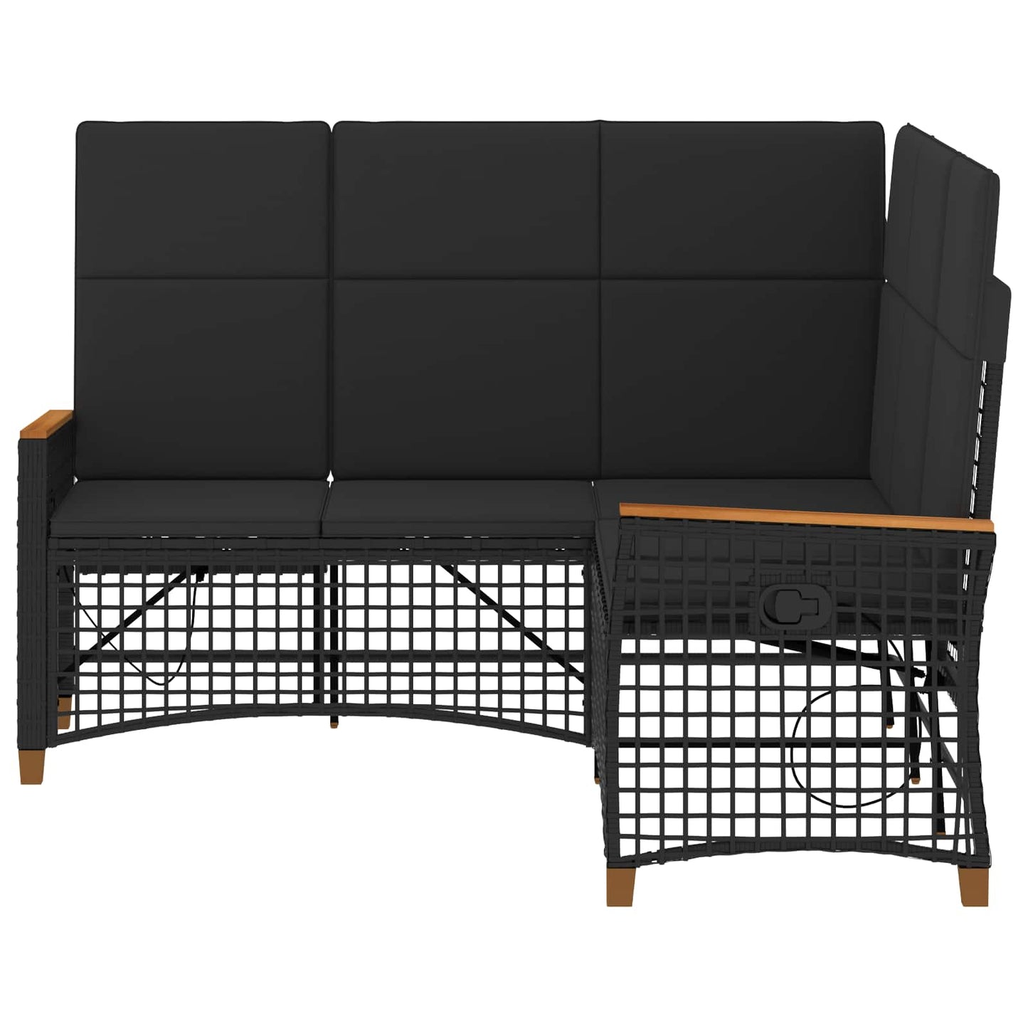 Tuin Ligbank Set Zwart 164 x 164 x 112 cm poly rattan