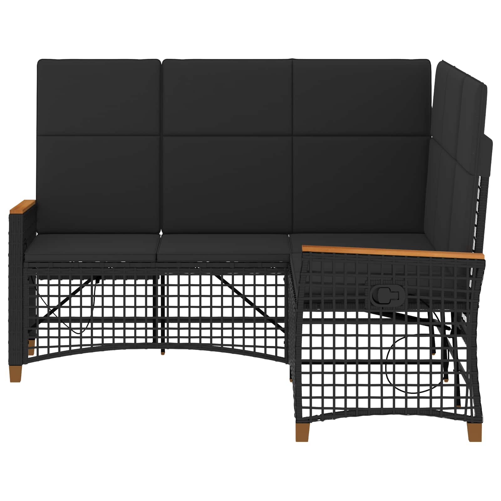 Tuin Ligbank Set Zwart 164 x 164 x 112 cm poly rattan