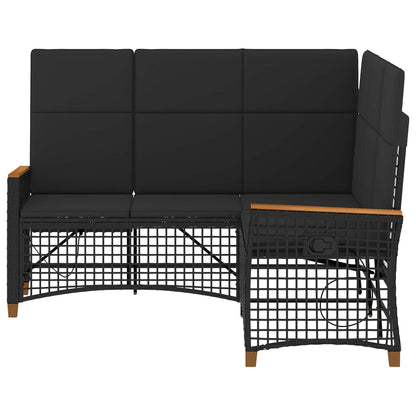 Tuin Ligbank Set Zwart 164 x 164 x 112 cm poly rattan