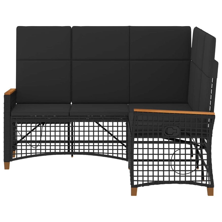 Tuin Ligbank Set Zwart 164 x 164 x 112 cm poly rattan