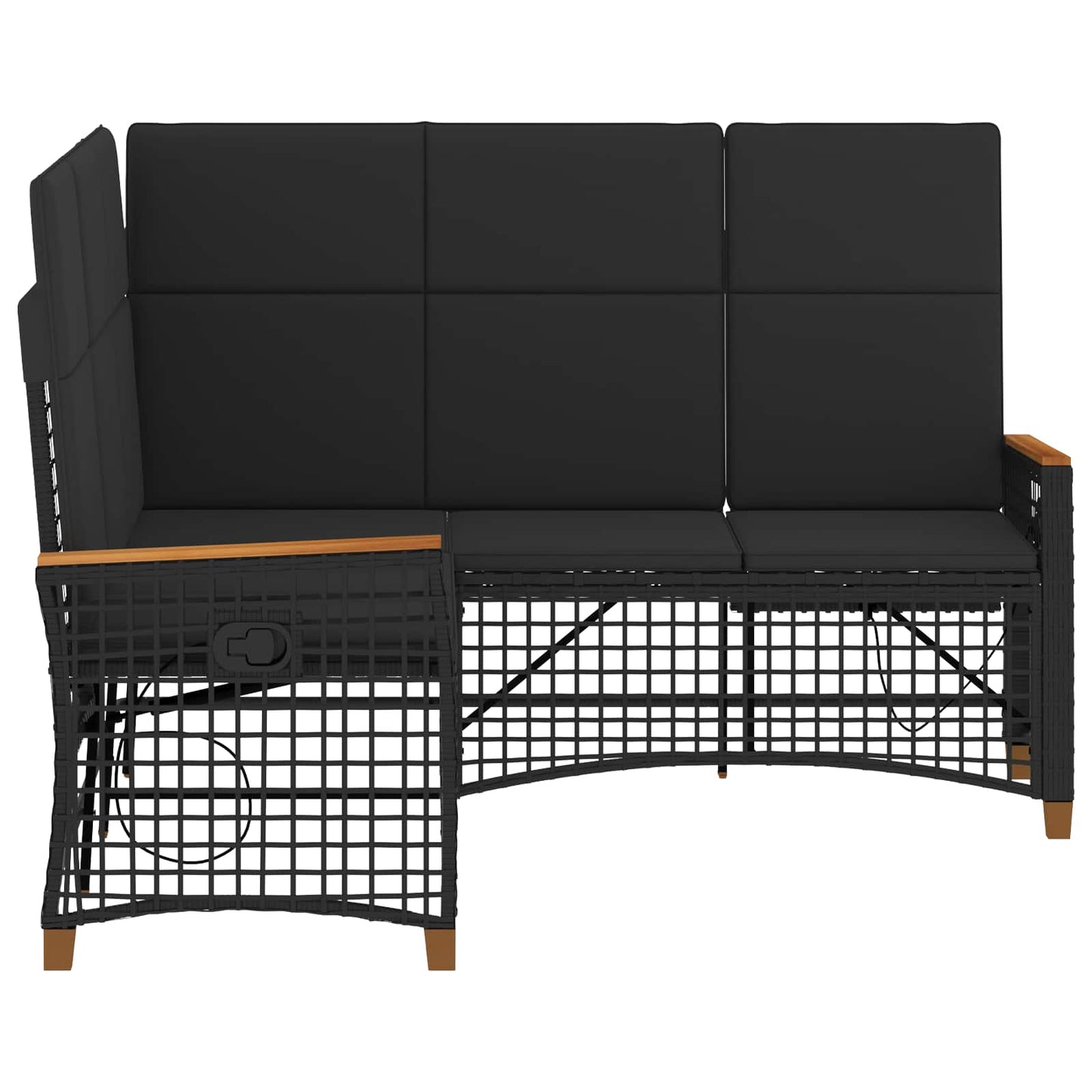 Tuin Ligbank Set Zwart 164 x 164 x 112 cm poly rattan