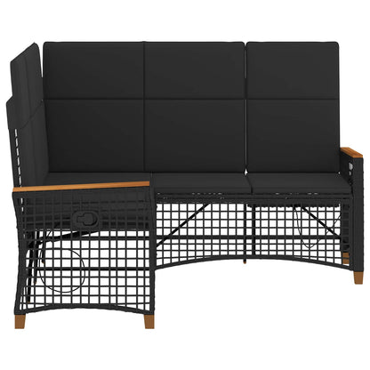 Tuin Ligbank Set Zwart 164 x 164 x 112 cm poly rattan