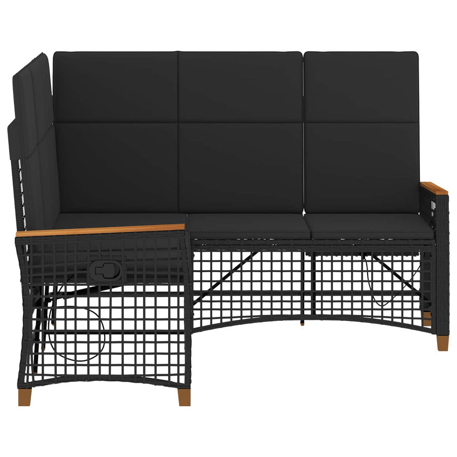 Tuin Ligbank Set Zwart 164 x 164 x 112 cm poly rattan