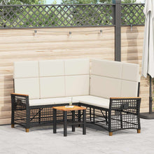 Tuin Ligbank Set Zwart en Cream Wit 164 x 164 x 112 cm