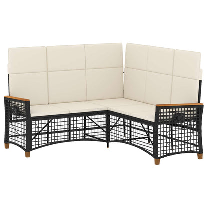 Tuin Ligbank Set Zwart en Cream Wit 164 x 164 x 112 cm