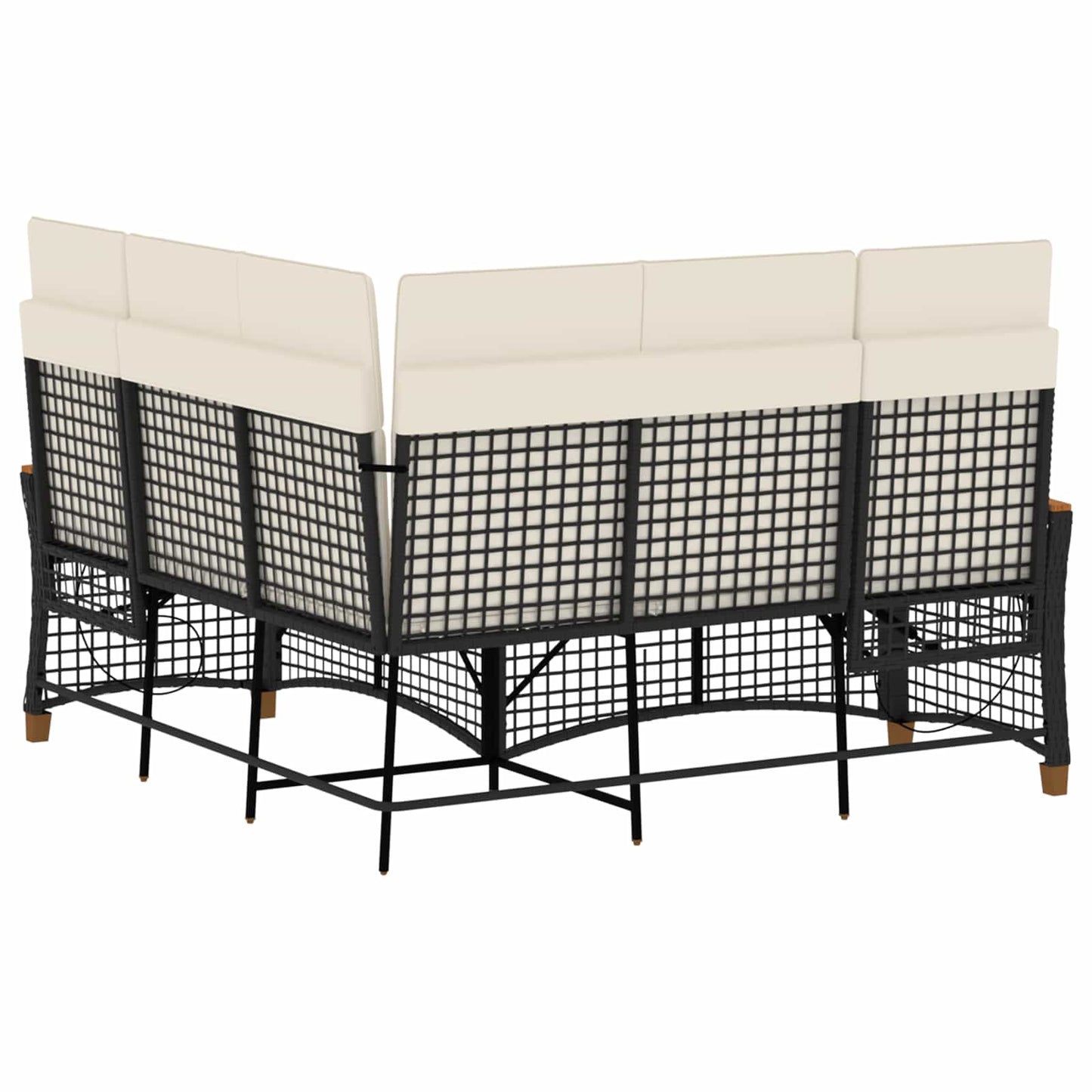 Tuin Ligbank Set Zwart en Cream Wit 164 x 164 x 112 cm